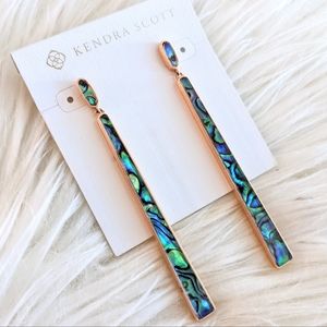 Kendra Scott Brooklyn Earrings in Abalone Shell and Rose Gold